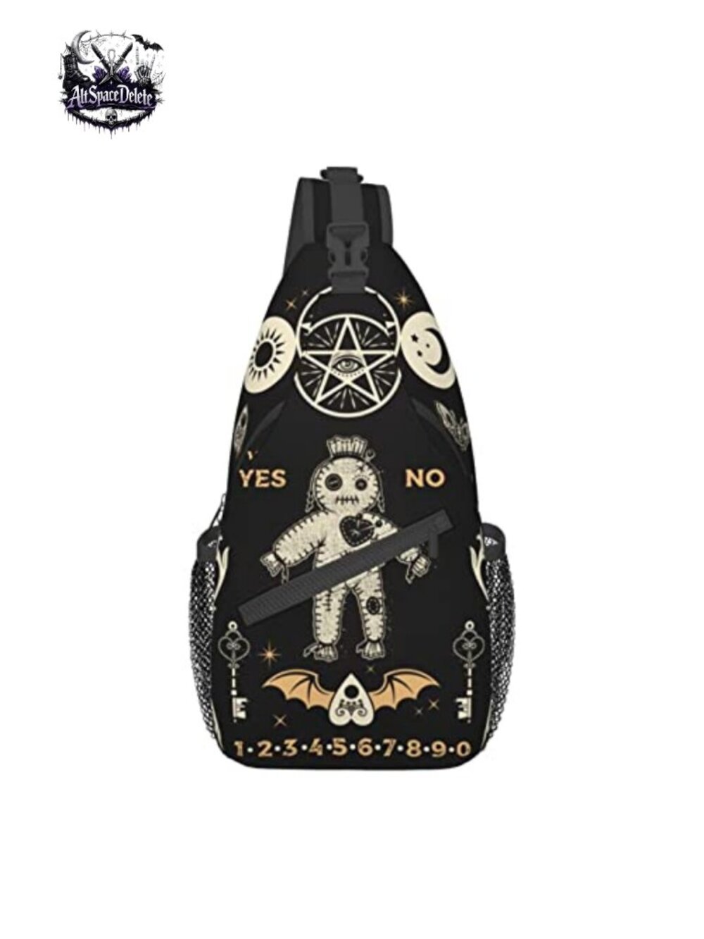 Gothic Sling Backpack Crossbody Daypack Lightweight Polyester Adjustable
